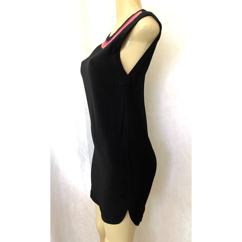 Sandro Black Dress Chain Embellished Neck Sleeveless Shift Mini Back Zip… - Picture 4 of 7